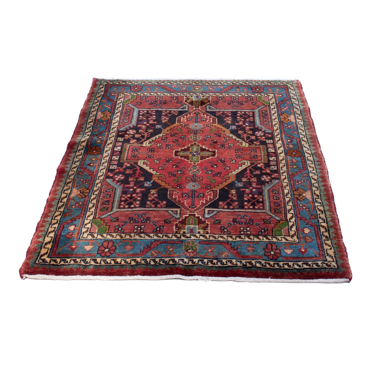Tapis persan - Nomadic - 155 x 108 cm - rouge foncé