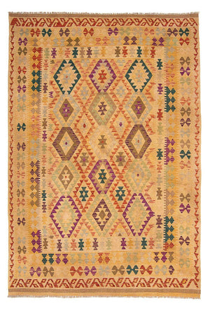 Tapis Kelim - Splash - 295 x 196 cm - marron clair