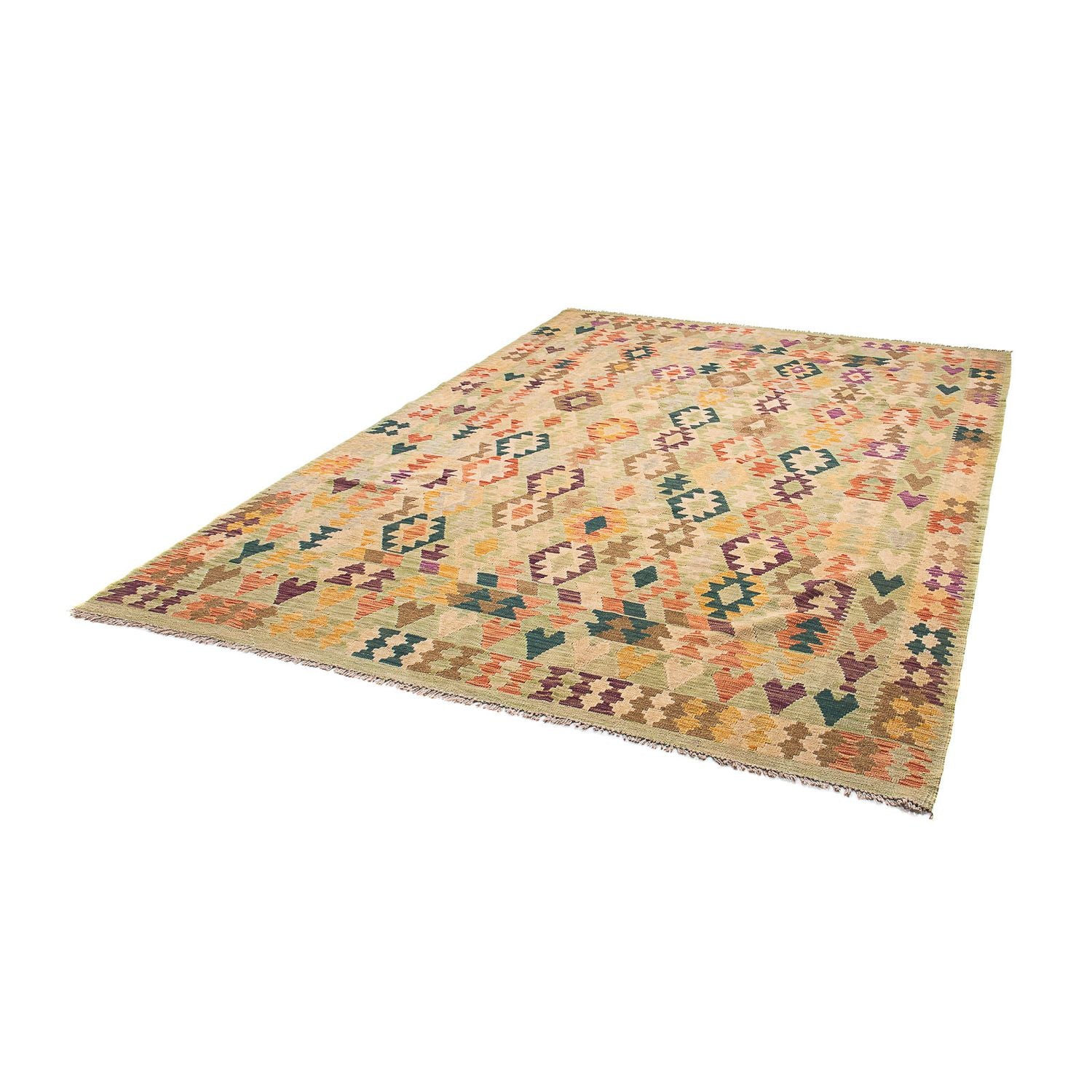 Tapis Kelim - Splash - 287 x 199 cm - beige