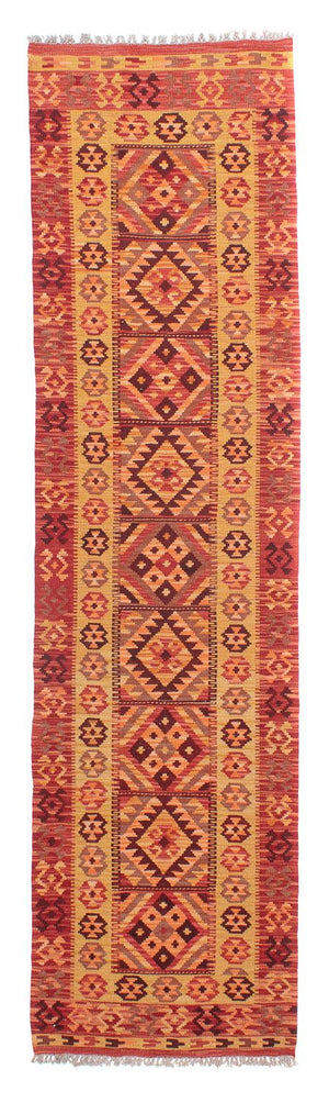 Tapis de couloir Tapis Kelim - Splash - 299 x 73 cm - rouge clair