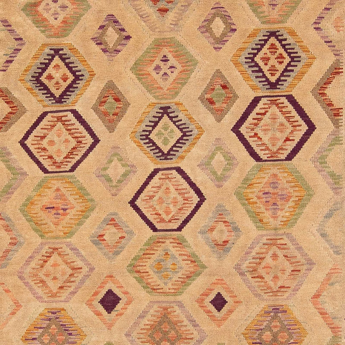 Tapis Kelim - Splash - 290 x 200 cm - marron clair