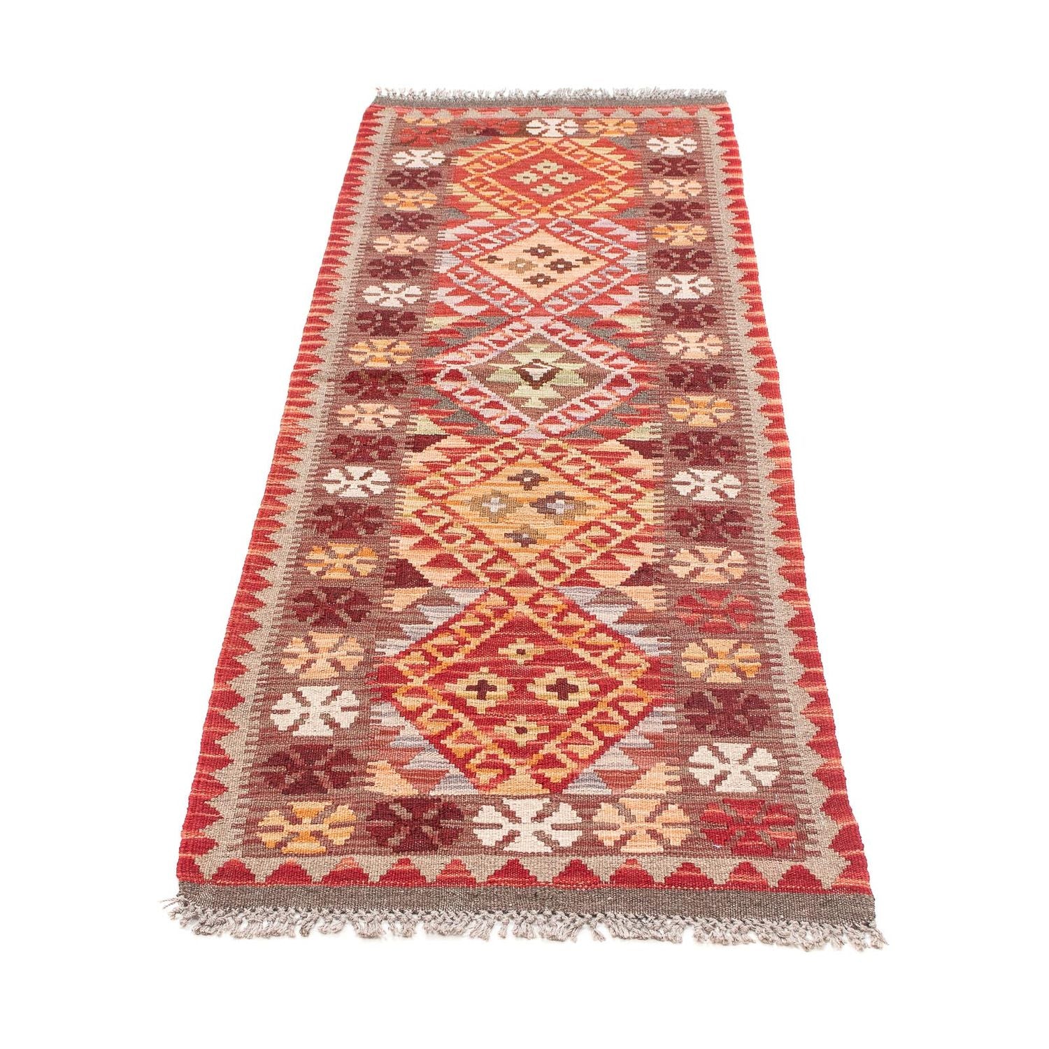 Tapis de couloir Tapis Kelim - Splash - 183 x 58 cm - rouge