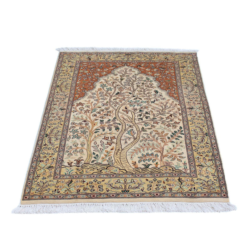 Tapis en soie - Soie du Cachemire - 124 x 76 cm - beige