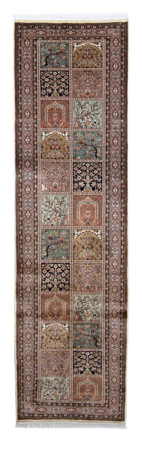 Tapis de couloir Tapis en soie - Soie du Cachemire - 302 x 74 cm - multicolore
