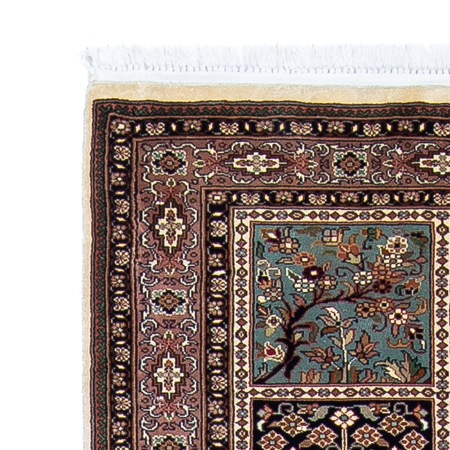 Tapis de couloir Tapis en soie - Soie du Cachemire - 302 x 74 cm - multicolore