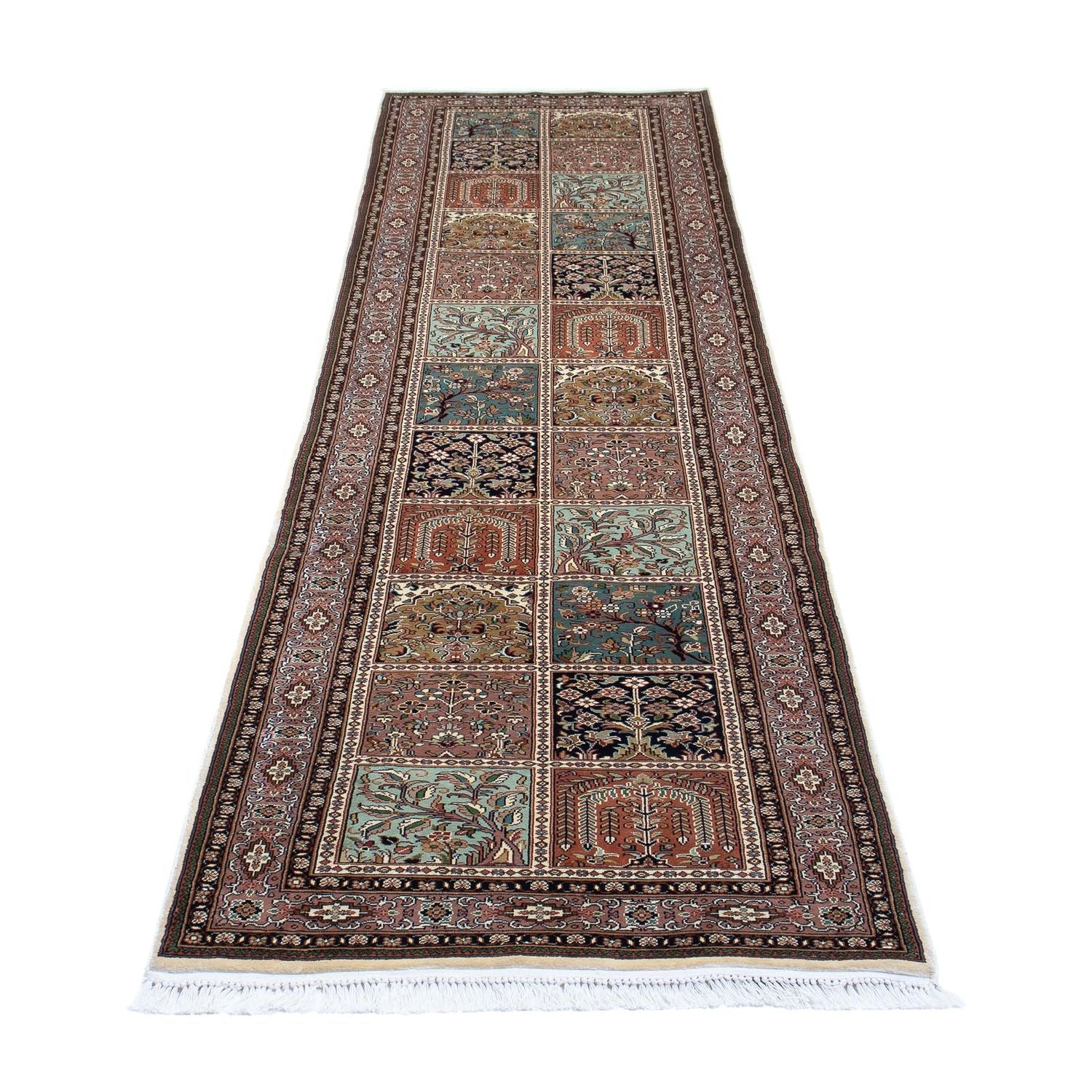 Tapis de couloir Tapis en soie - Soie du Cachemire - 302 x 74 cm - multicolore