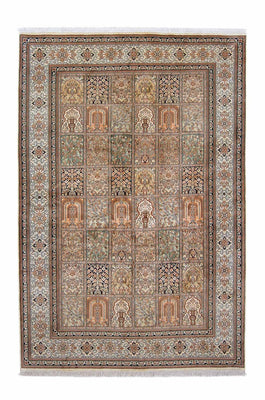 Tapis en soie - Soie du Cachemire - 260 x 172 cm - multicolore