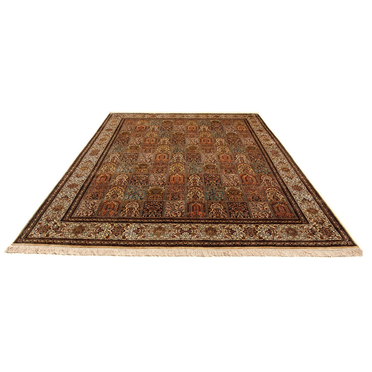 Tapis en soie - Soie du Cachemire - 332 x 248 cm - marron