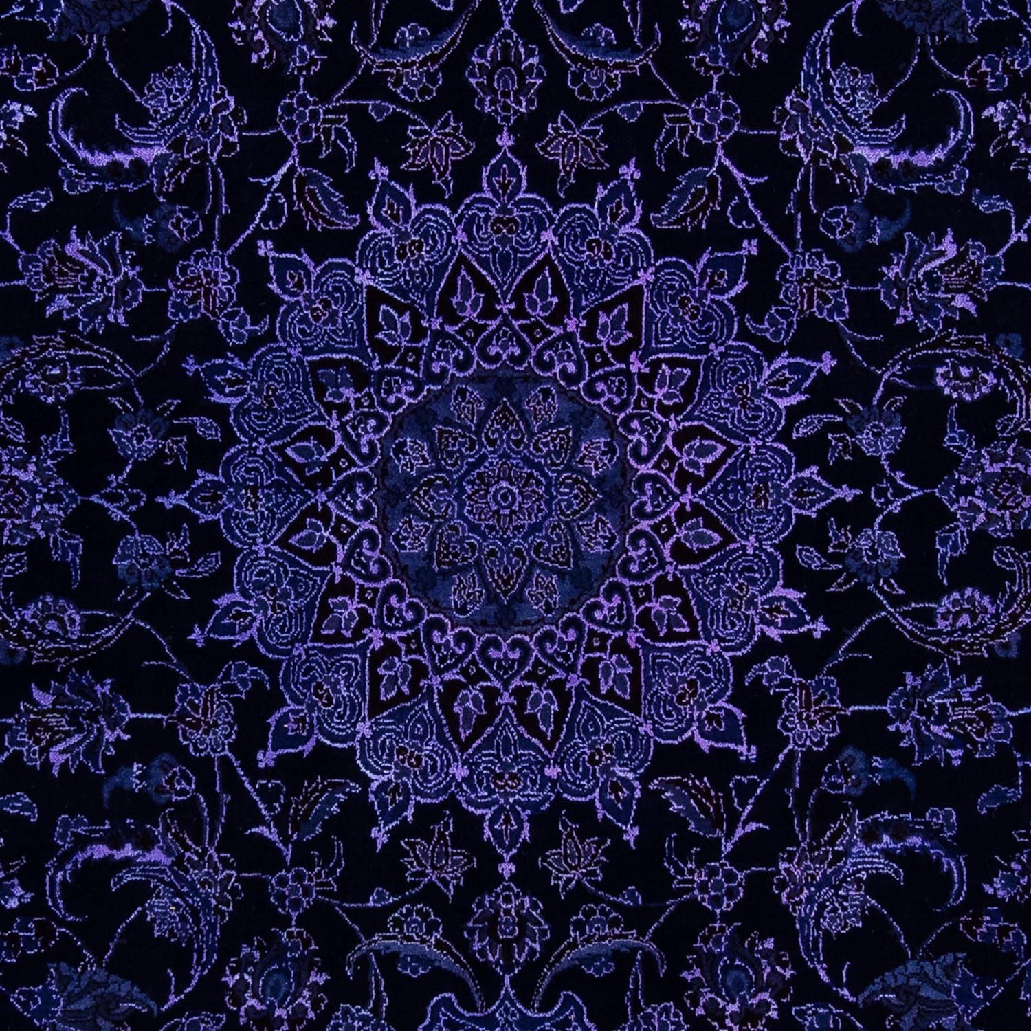 Tapis persan - Nain - 295 x 193 cm - bleu foncé