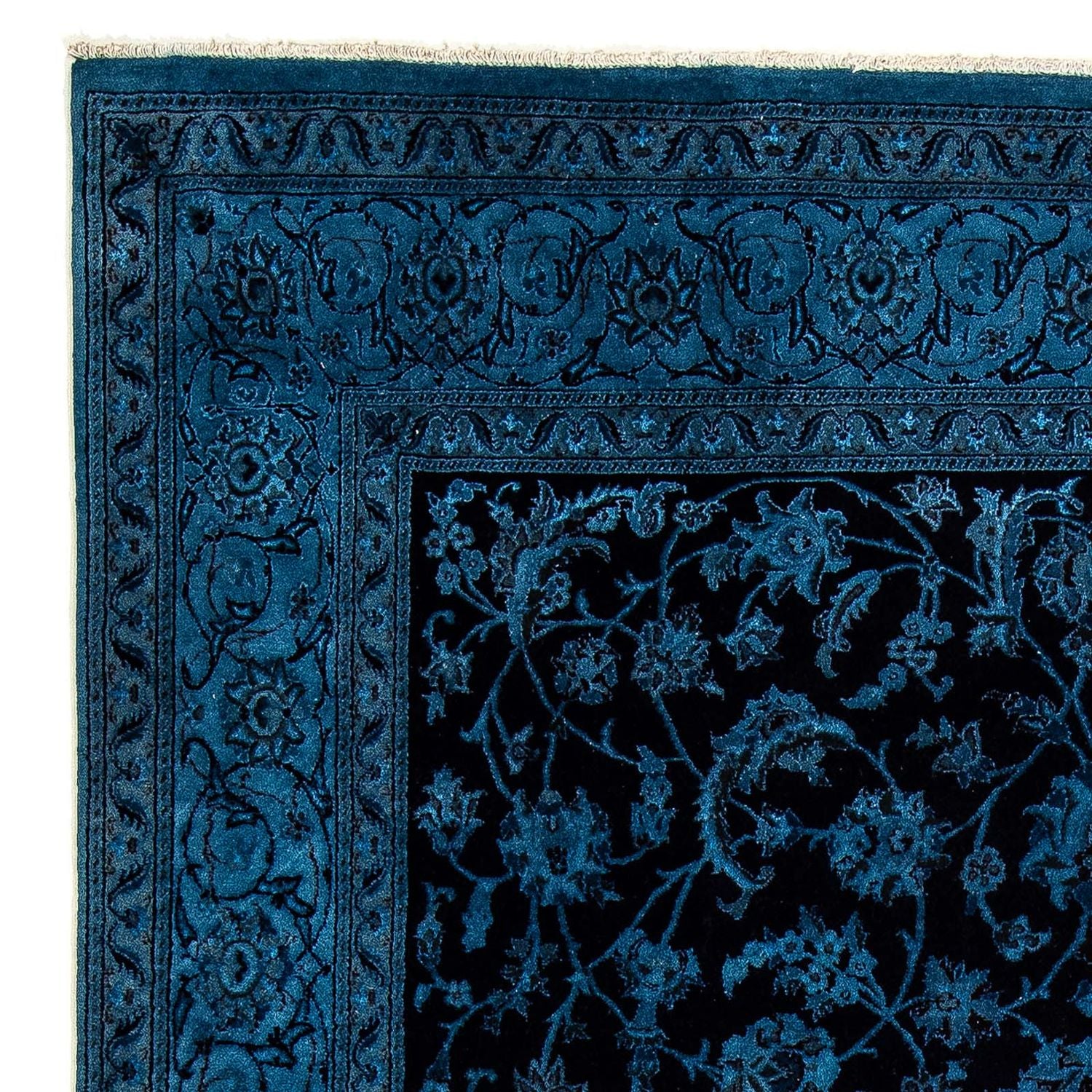 Tapis persan - Nain - 299 x 200 cm - bleu foncé