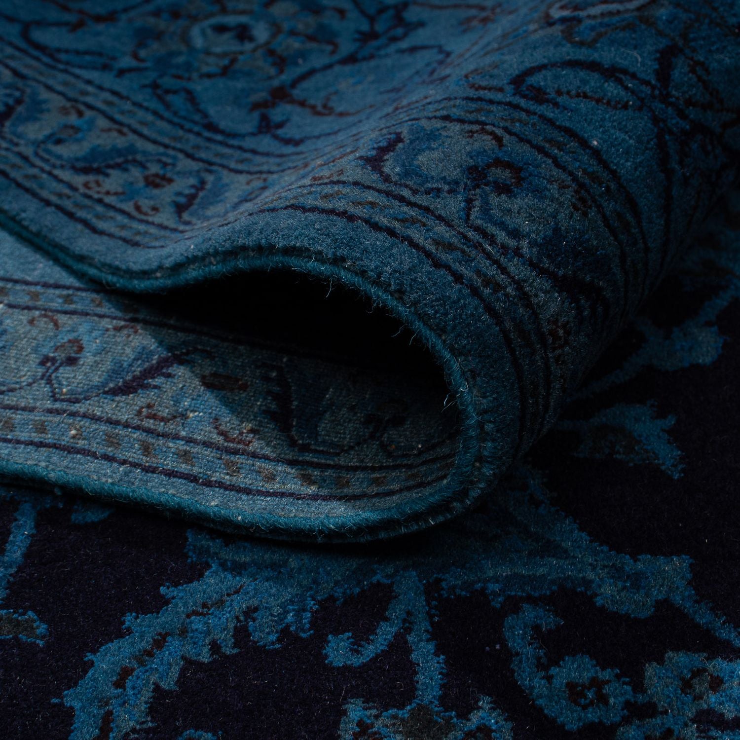 Tapis persan - Nain - 299 x 200 cm - bleu foncé