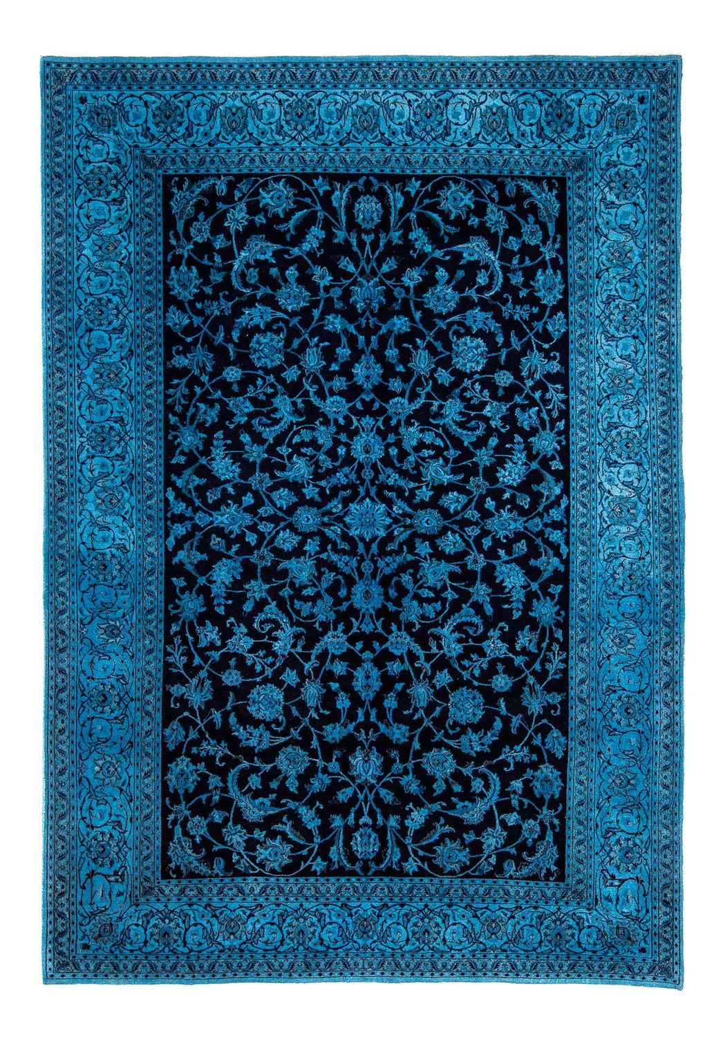 Tapis persan - Nain - 298 x 200 cm - bleu foncé