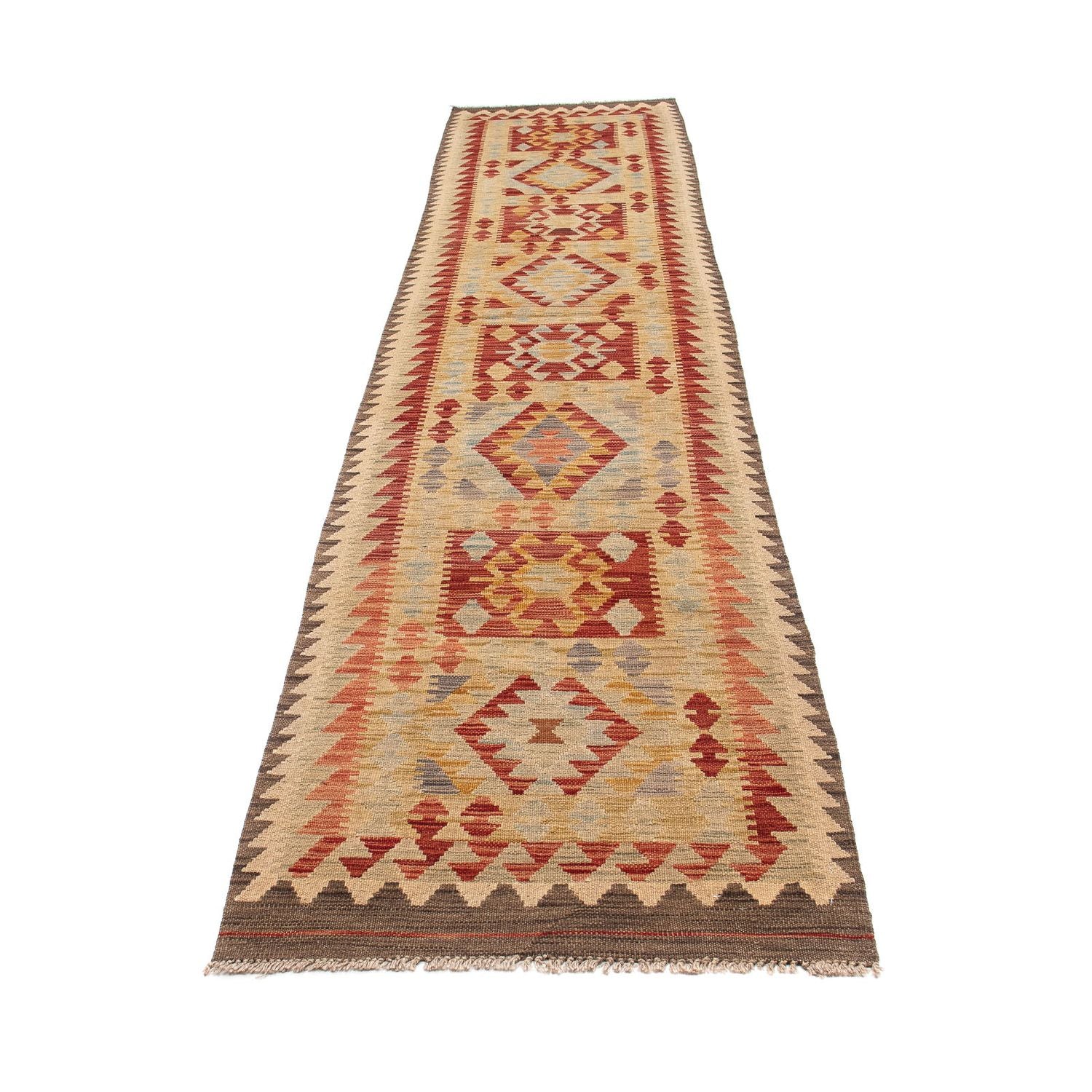 Tapis de couloir Tapis Kelim - Splash - 389 x 77 cm - multicolore