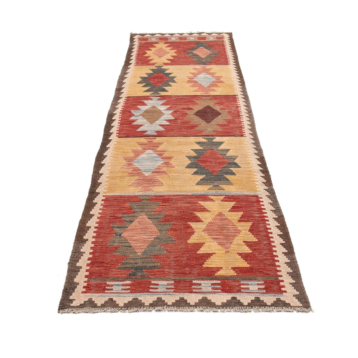 Tapis de couloir Tapis Kelim - Splash - 296 x 74 cm - multicolore