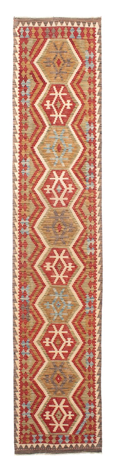 Tapis de couloir Tapis Kelim - Splash - 393 x 77 cm - rouge