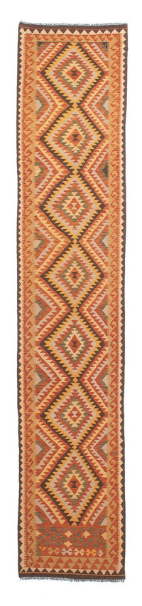 Tapis de couloir Tapis Kelim - Splash - 394 x 76 cm - multicolore