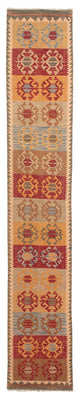 Tapis de couloir Tapis Kelim - Splash - 407 x 76 cm - multicolore