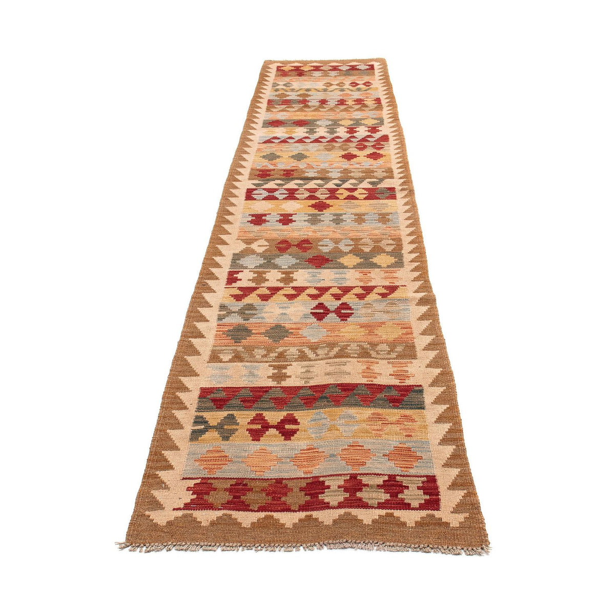 Tapis de couloir Tapis Kelim - Splash - 396 x 69 cm - multicolore