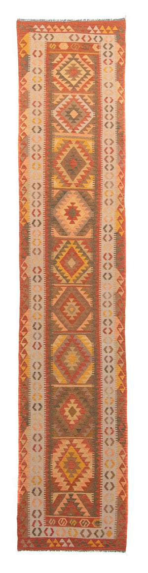 Tapis de couloir Tapis Kelim - Splash - 435 x 86 cm - multicolore