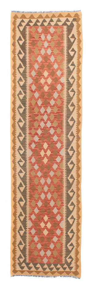 Tapis de couloir Tapis Kelim - Splash - 300 x 82 cm - rouge clair