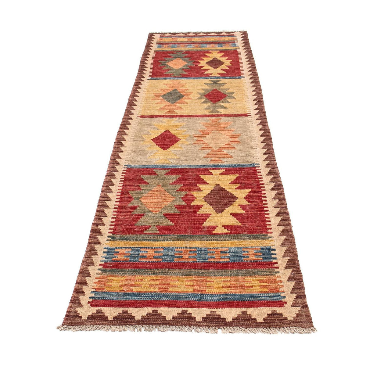 Tapis de couloir Tapis Kelim - Splash - 288 x 69 cm - multicolore