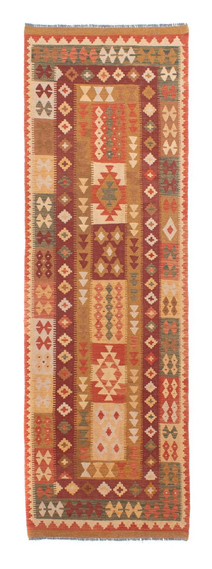 Tapis de couloir Tapis Kelim - Splash - 309 x 93 cm - rouge clair