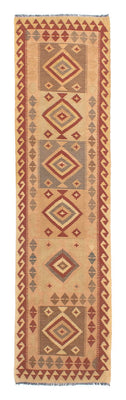 Tapis de couloir Tapis Kelim - Splash - 301 x 80 cm - marron clair