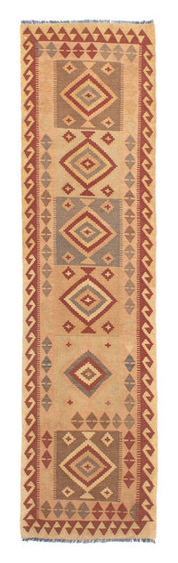 Tapis de couloir Tapis Kelim - Splash - 301 x 80 cm - marron clair