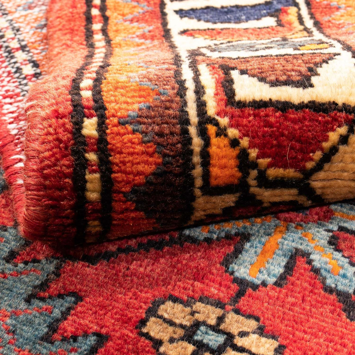 Tapis persan - Nomadic - 146 x 88 cm - rouge foncé