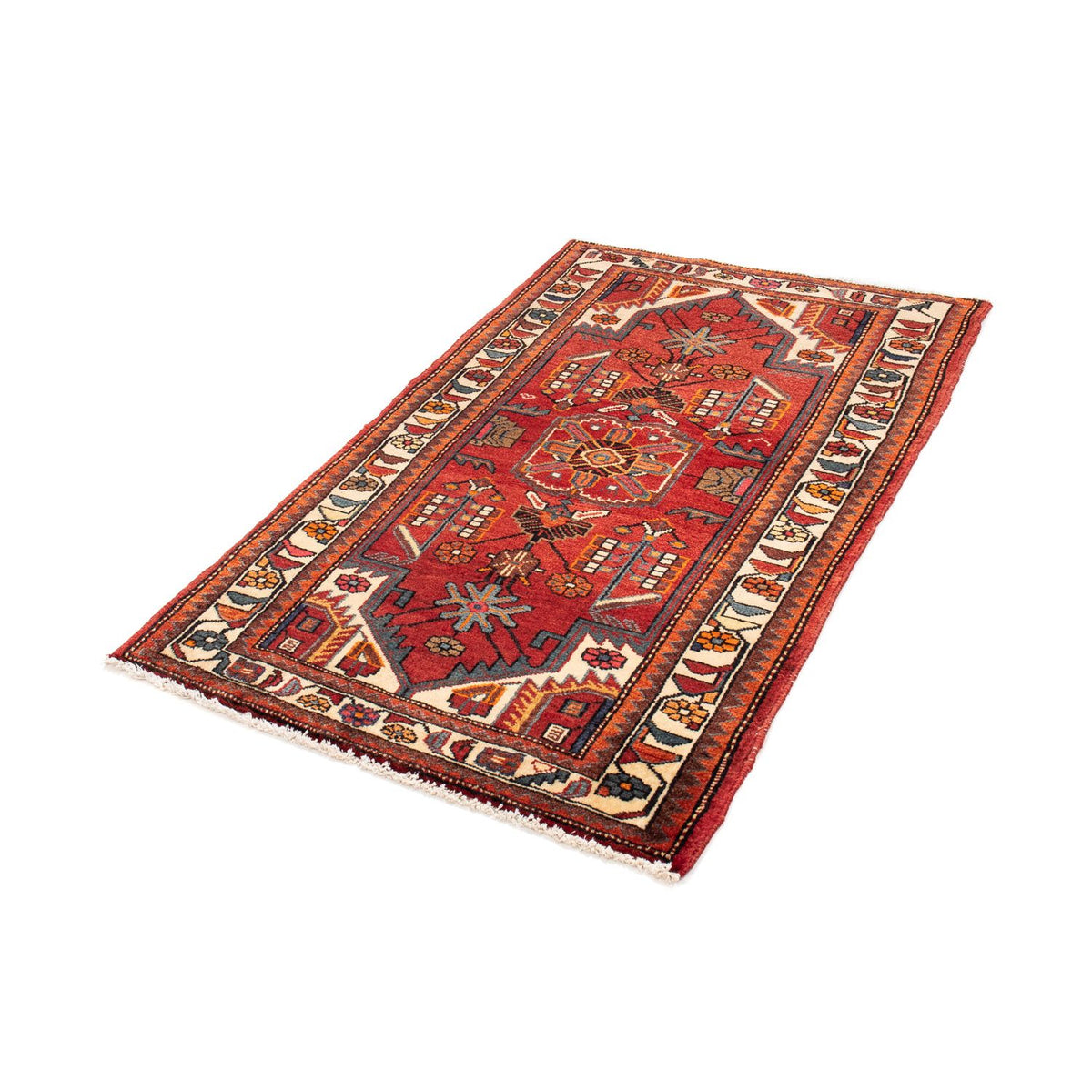 Tapis persan - Nomadic - 146 x 88 cm - rouge foncé