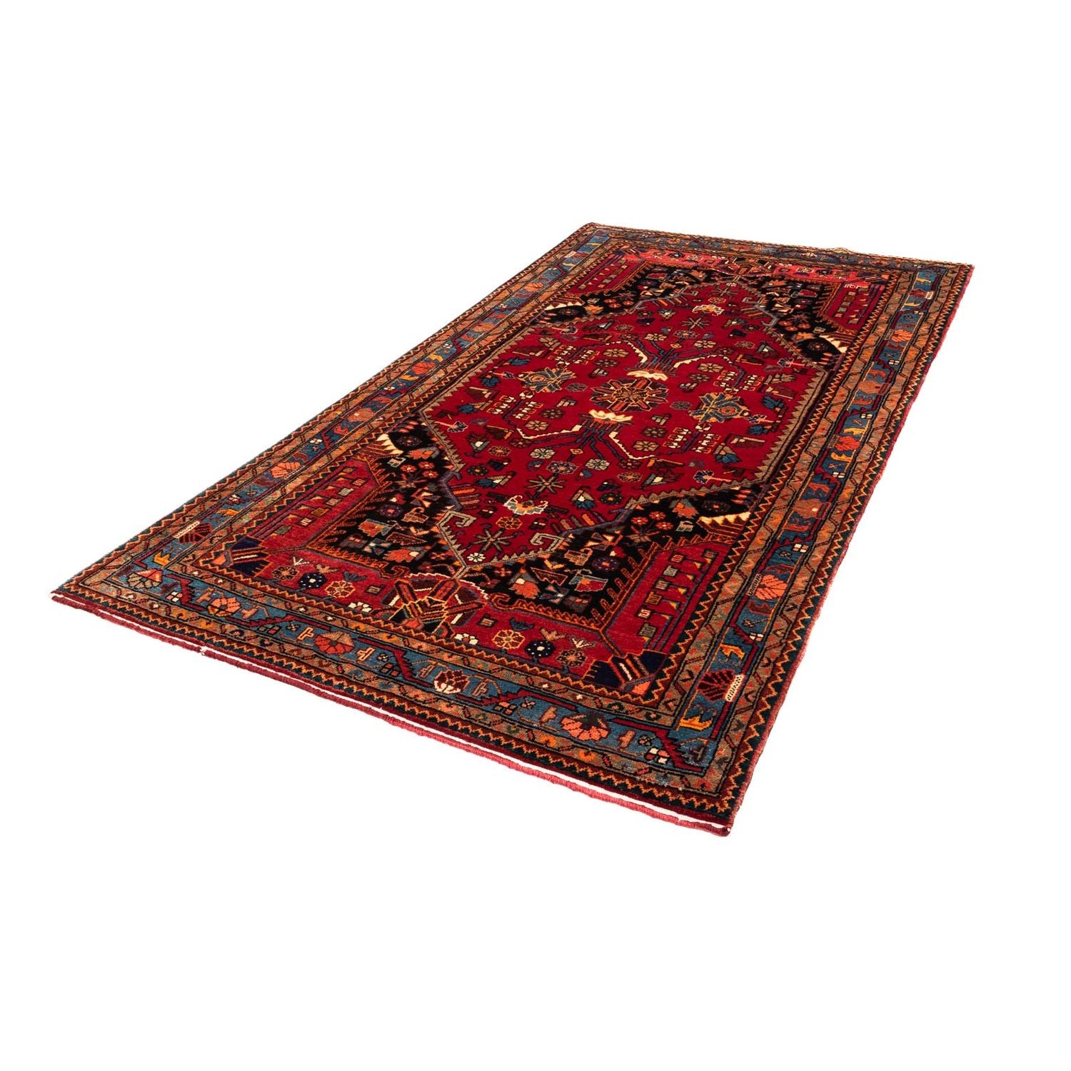 Tapis persan - Nomadic - 240 x 133 cm - rouge foncé