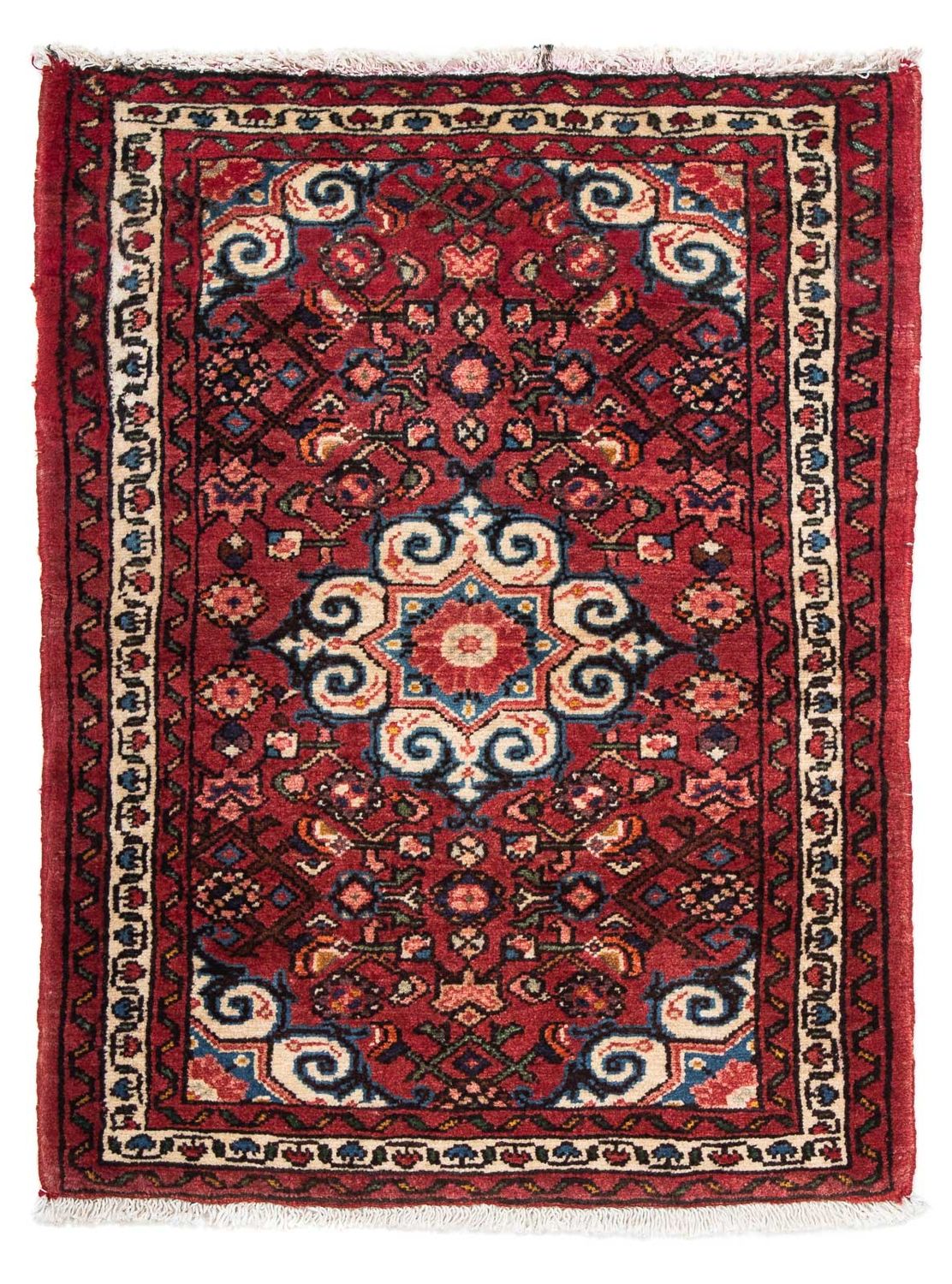 Tapis persan - Nomadic - 98 x 73 cm - rouge foncé