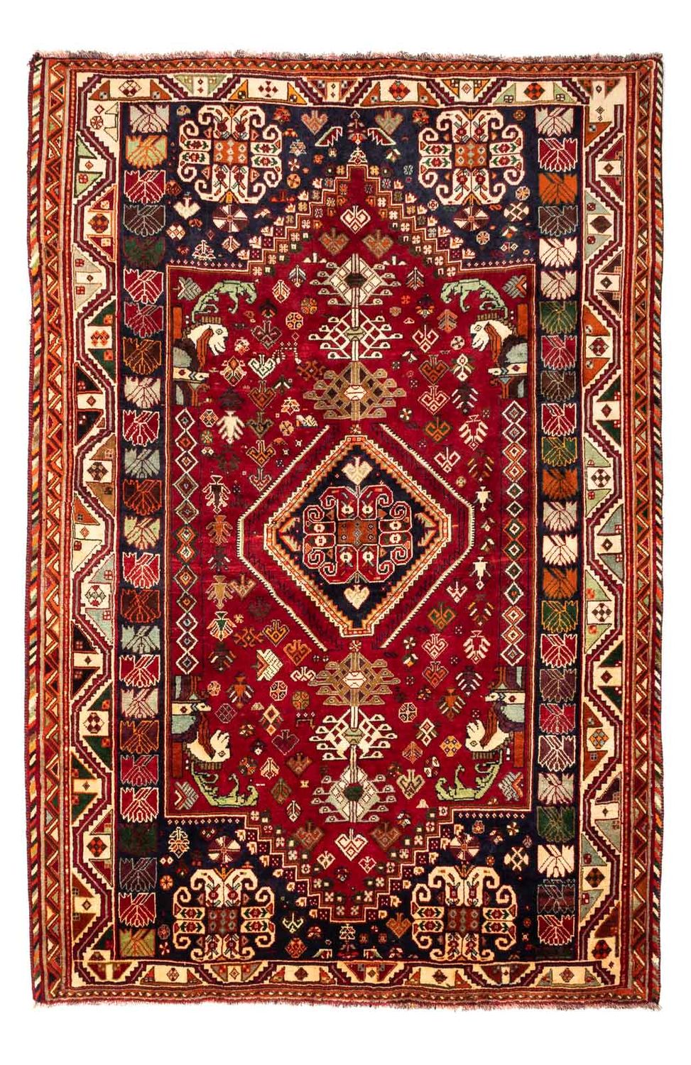 Tapis persan - Nomadic - 272 x 183 cm - rouge foncé