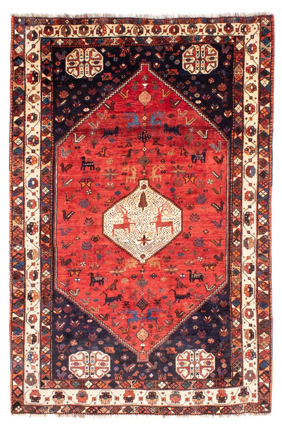 Tapis persan - Nomadic - 300 x 205 cm - rouge foncé