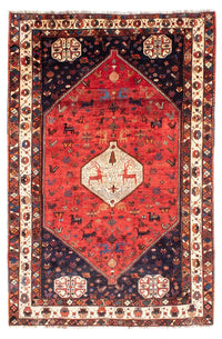 Tapis persan - Nomadic - 300 x 205 cm - rouge foncé