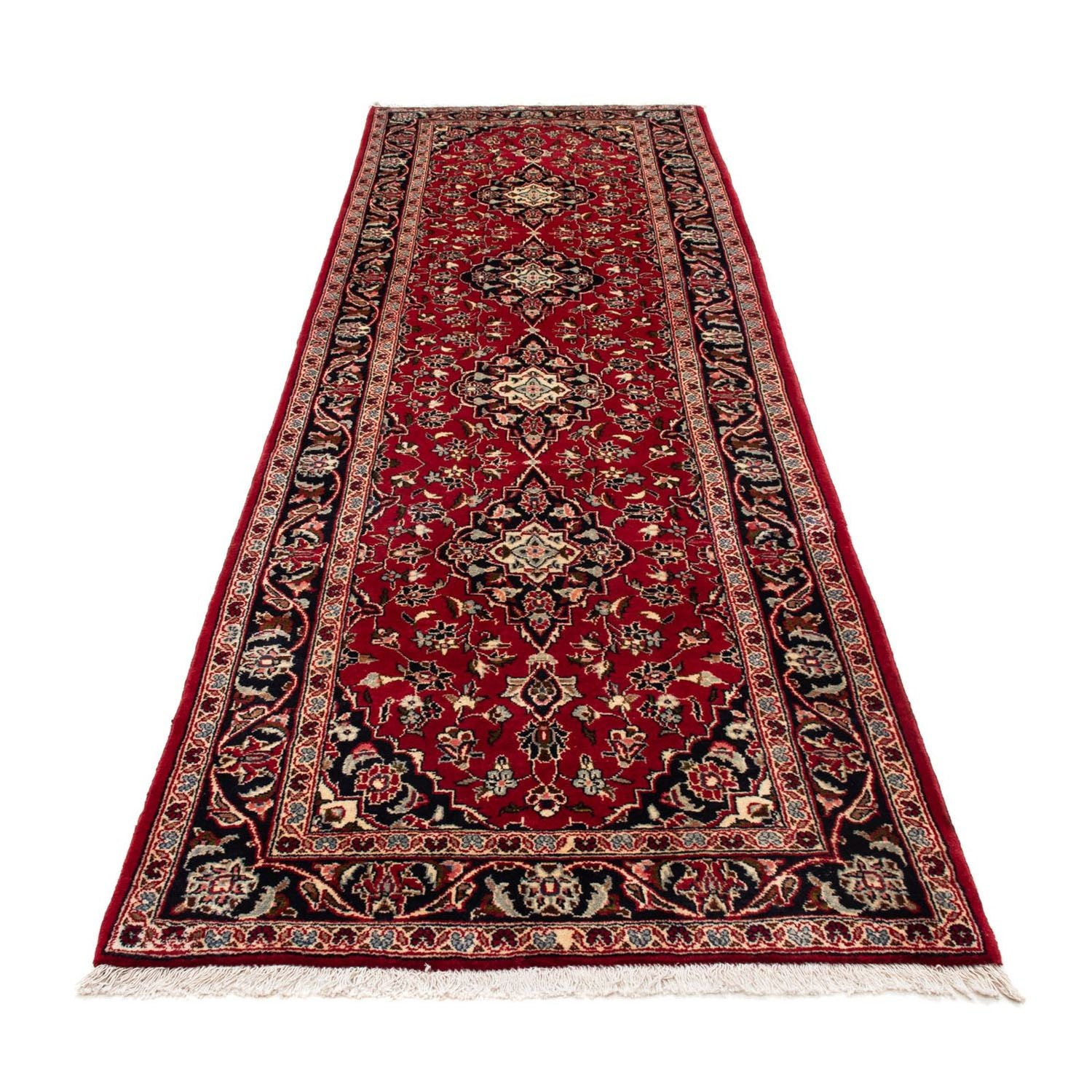 Tapis de couloir Tapis persan - Keshan - 340 x 98 cm - rouge foncé