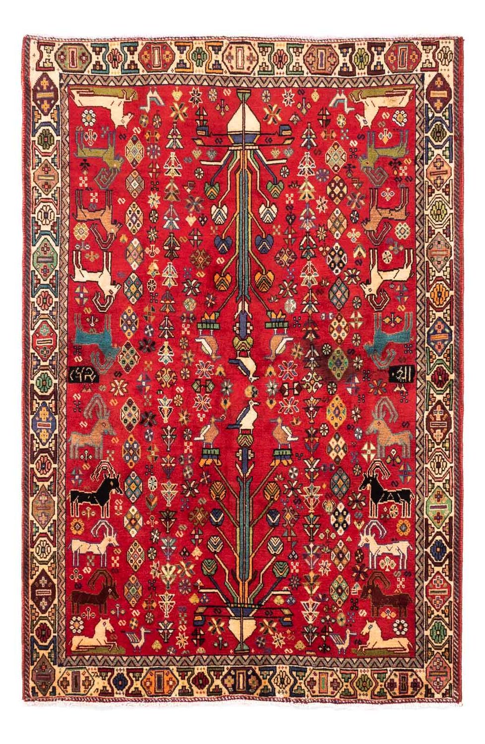 Tapis persan - Nomadic - 220 x 143 cm - rouge