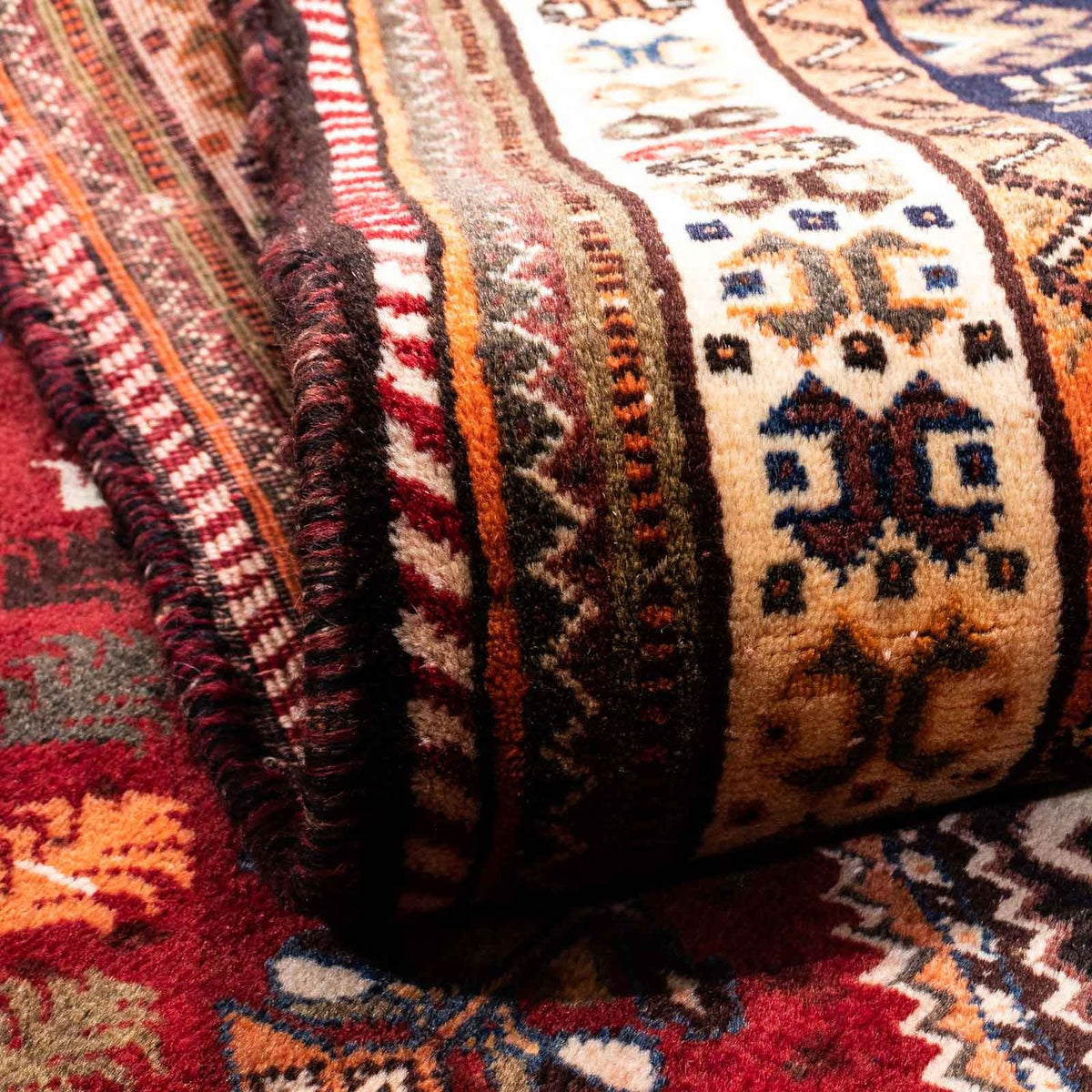 Tapis persan - Nomadic - 210 x 145 cm - rouge foncé