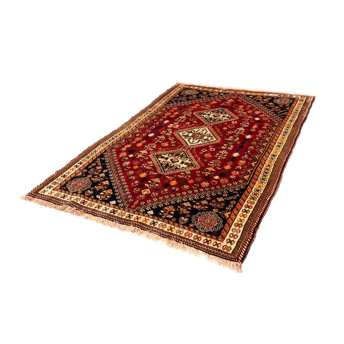 Tapis persan - Nomadic - 210 x 145 cm - rouge foncé