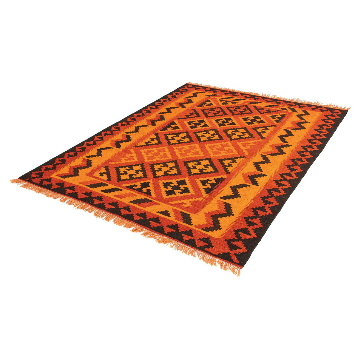 Tapis Kelim - Oriental - 194 x 150 cm - rouge clair