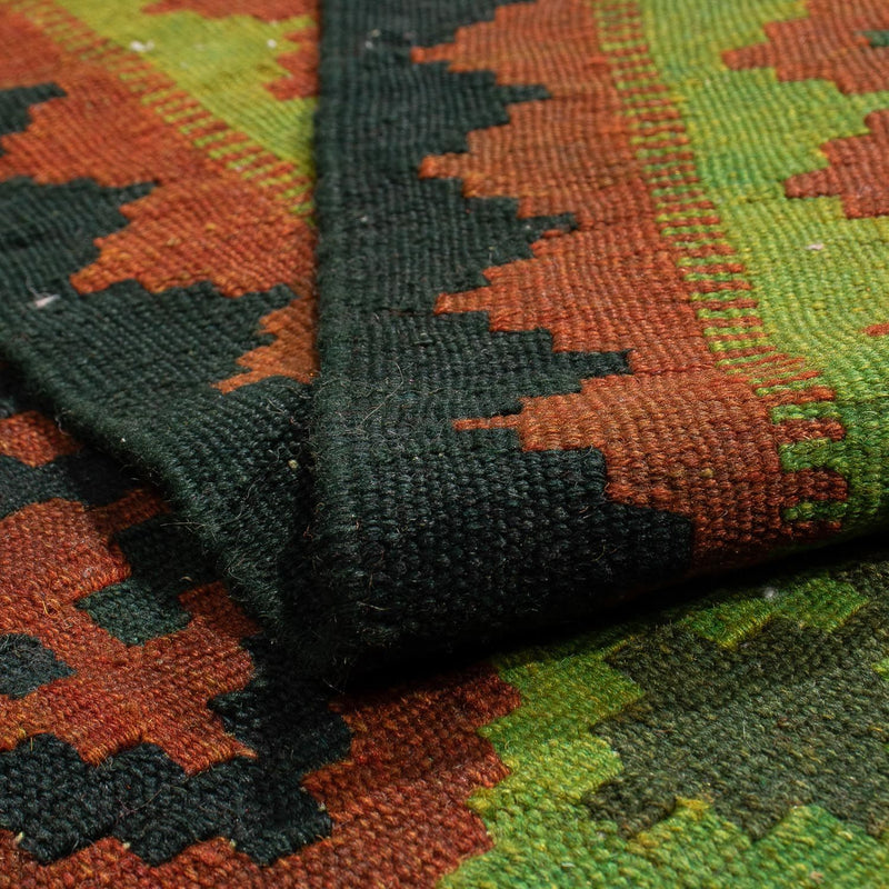 Tapis Kelim - Oriental - 197 x 148 cm - vert foncé
