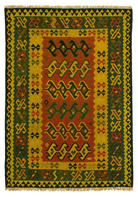 Tapis Kelim - Oriental - 208 x 150 cm - vert foncé