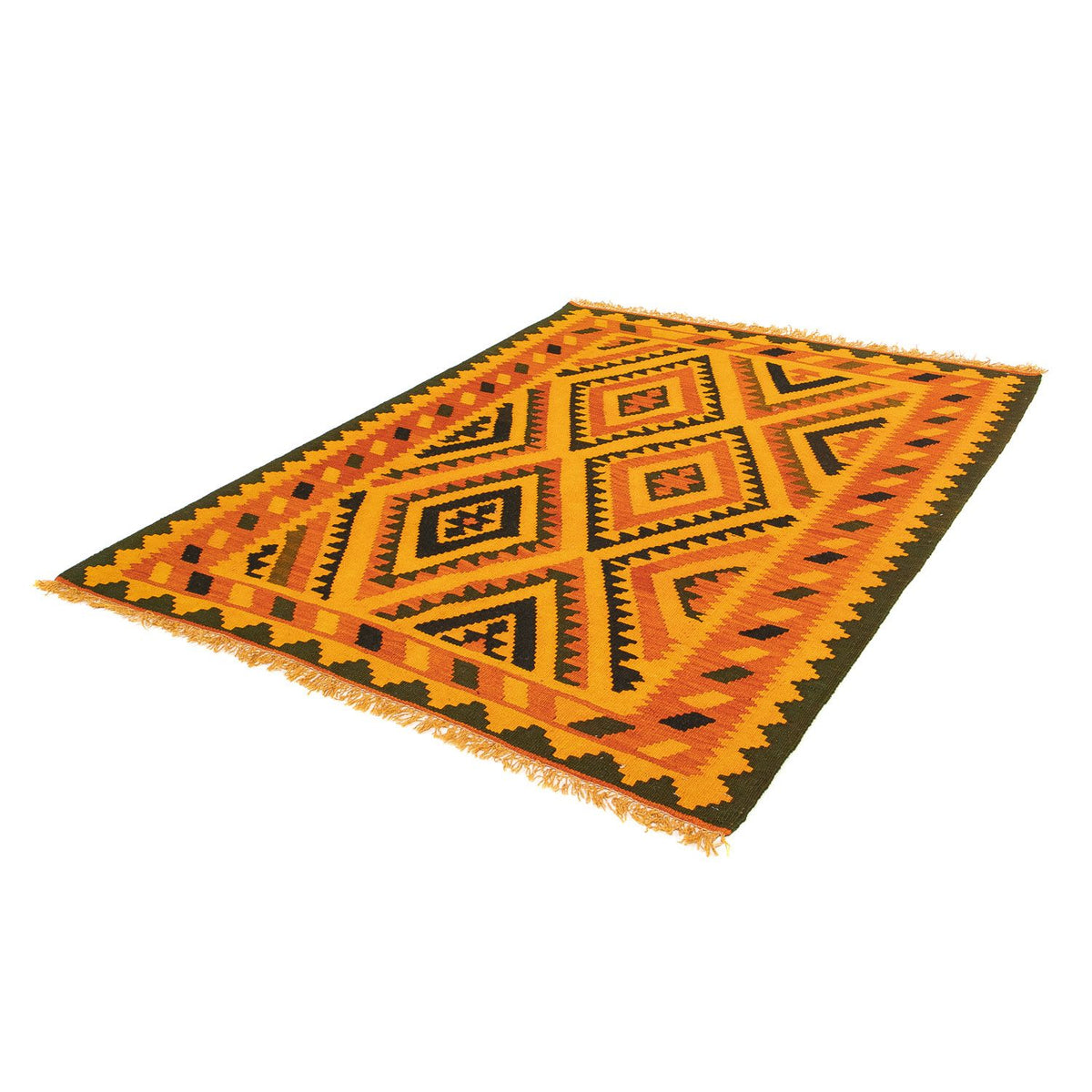 Tapis Kelim - Oriental - 195 x 152 cm - marron foncé