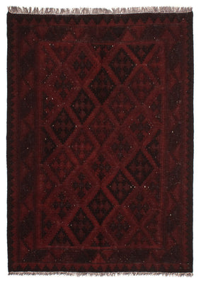 Tapis Kelim - Oriental - 193 x 145 cm - rouge foncé