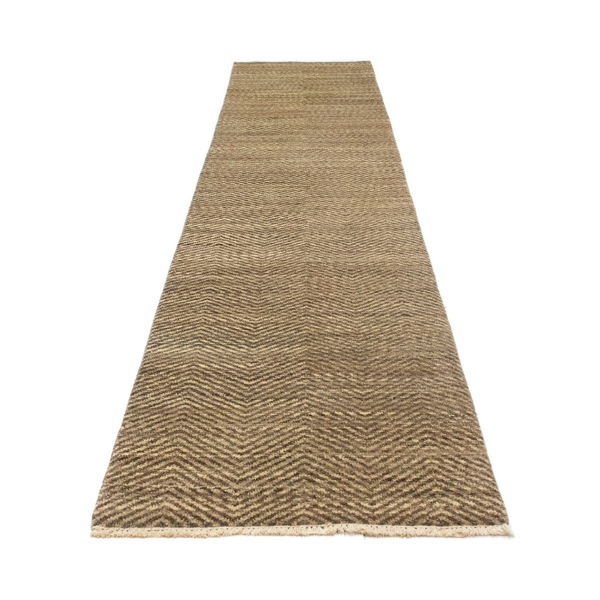 Tapis de couloir Tapis Gabbeh - Indus - 370 x 77 cm - beige