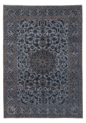 Tapis persan - Nain - 294 x 198 cm - bleu de mer