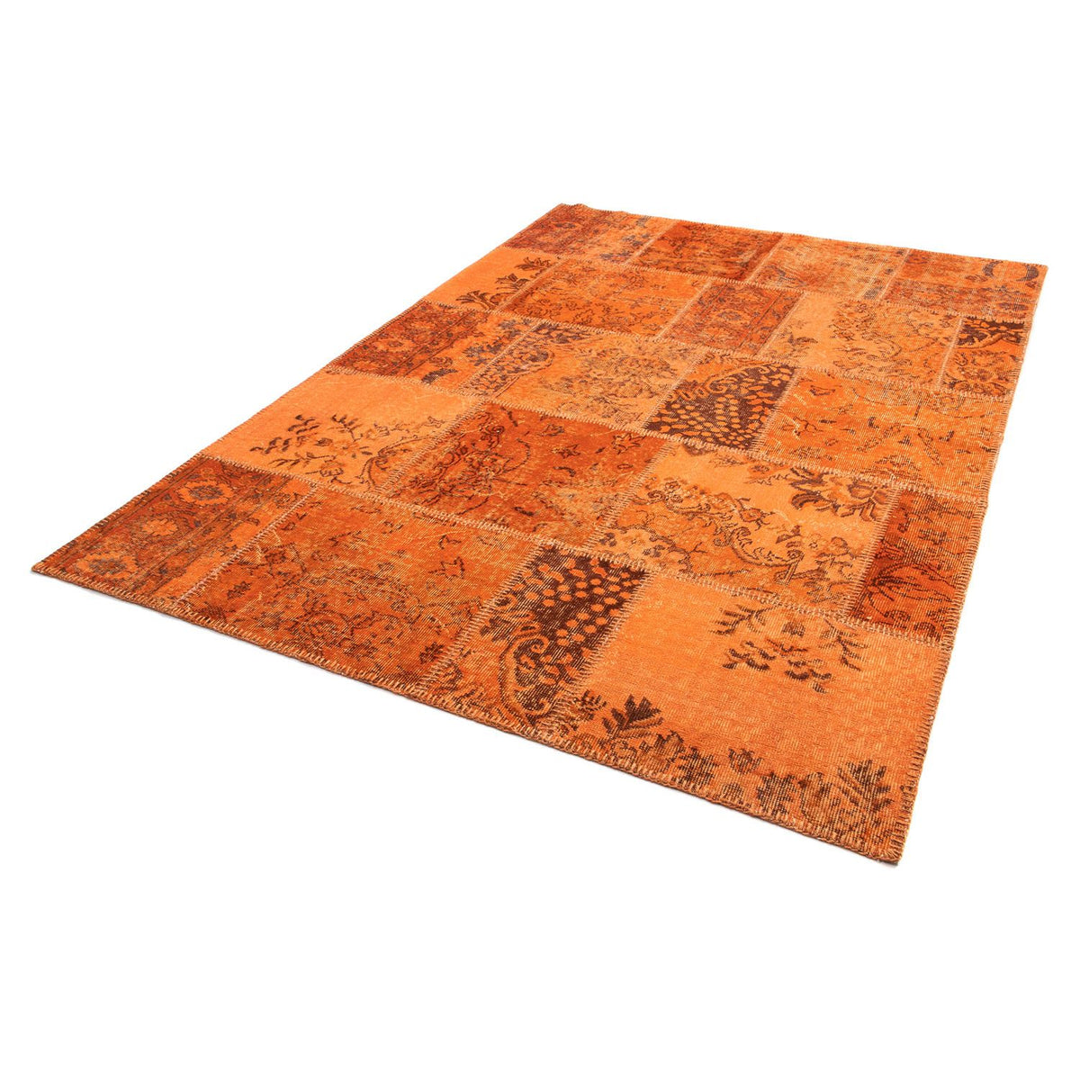 Tapis patchwork - 240 x 170 cm - marron