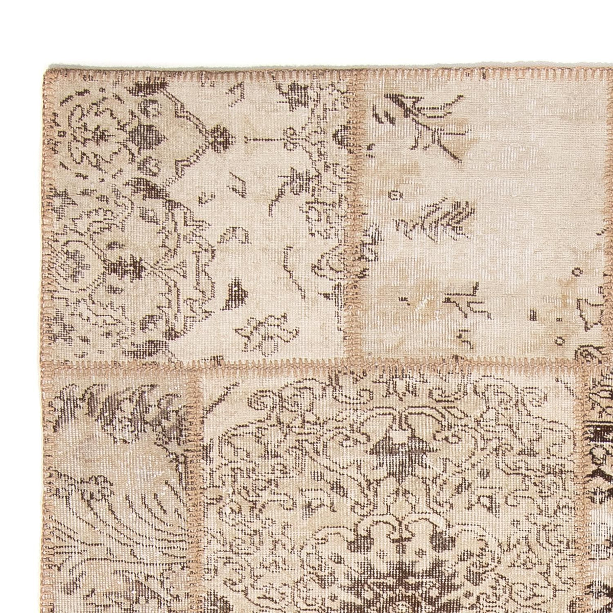 Tapis patchwork - 240 x 170 cm - marron clair