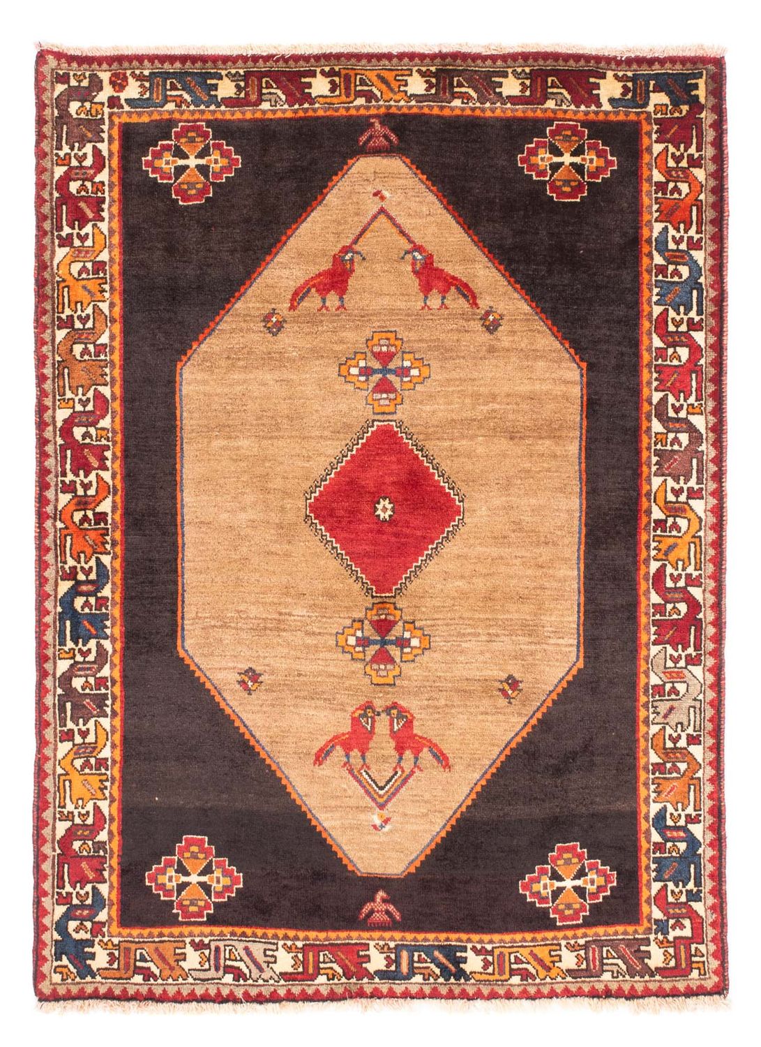 Tapis persan - Nomadic - 160 x 110 cm - marron
