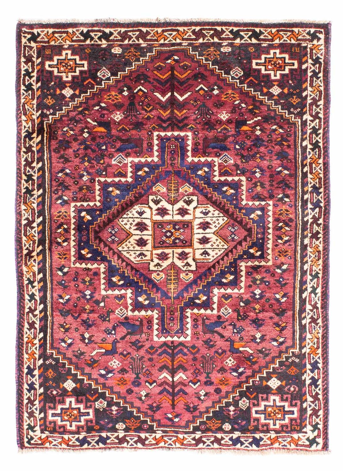 Tapis persan - Nomadic - 155 x 110 cm - fuchsia